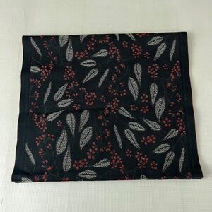 Ekelund Table Runner OS Black Leaf Organic Cotton Sweden